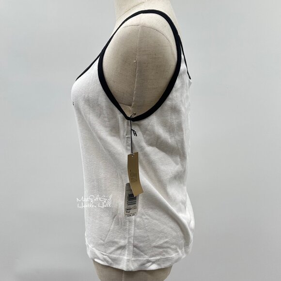 Donna Karan New York Intimates White Tank Top with Black Trim Size Large - Picture 2 of 6